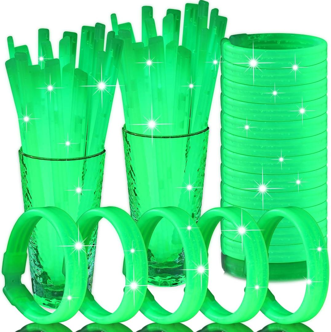 Kigeli 60 pcs Glow Sticks with Connectors Party Favors, 9" Glow Wristbands in The Dark Party Supplies for Carnival, Easter, Halloween, and Music Festival Supplies