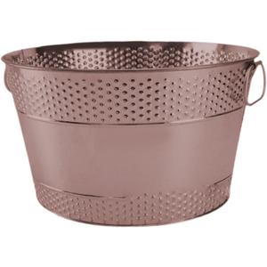 Ice Bucket Beverage Tub with Handle Portable Galvanized Iron Tub Drink Storage for Drinks Hotel Parties Wine Cooling Beer, Bronze