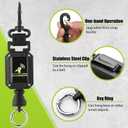 3 x Luminous CB Mic Holder, Retractable 360 Rotatable Microphone Hanger Keeper CB Radio Accessory, Heavy-Duty Tether 32" Stainless Steel Cord with Adjustable Mount Kit for Truck Night Driving
