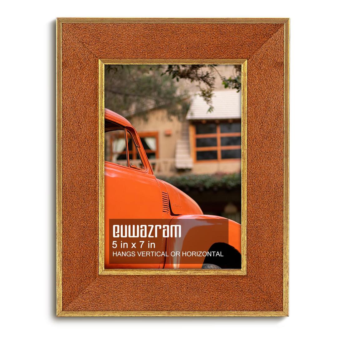 euwazram Suede A4 Frame - Single Frame, Elegant Brown 8.27x11.69 inch Picture Frame, A4 Poster Frame for Artwork, Puzzles, Photos, Movie Posters, and Wall Display
