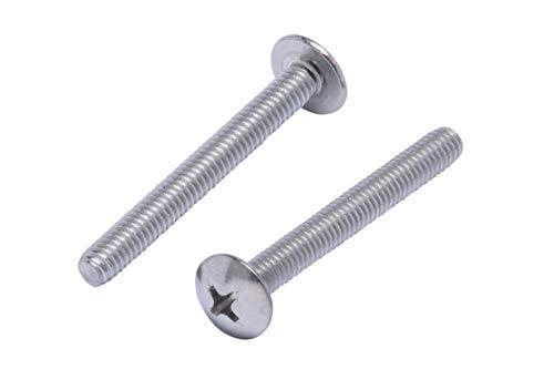 No. 8-32 x 1-1/2" Stainless Truss Head Phillips Machine Screw, (50 pc), 18-8 (304) Stainless Steel Machine Screws, UNC Full Thread, Plain Finish by Bolt Dropper