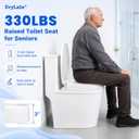 Raised Toilet Seat for Seniors, 3" Height, Heavy Duty Slow Close Elevated Toilet Seat with Never Loosen Hinges, Fits Most Round Toilets (round 16.5'')