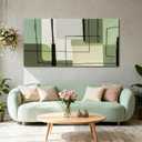 YETHEN WAL Sage Green Geometric Wall Art Abstract Line Art Canvas Prints Minimalist Wall Decor for Living Room Bedroom Office 20x40 Inch