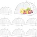 Mesh Food Covers, 8 Pack Large and Tall Food Covers for Outside, 17"x17" Pop-Up Mesh Food Covers Tent Umbrella for Outdoors, Screen Tents, Parties Picnics, BBQs, Reusable and Collapsible