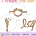 Natural Jute Rope, 1/2 Inch x 100 Ft Twisted Thick Twine Rope Strong and Durable Jute String Roll for Crafts Landscaping Gardening Home Decor DIY Projects