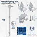 2 Pack,24" X 5/8" Cane Bolt Heavy Duty Drop Rod for Gate
