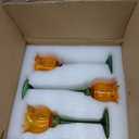 VOHO Orange Tulips Votive Candle Holders for Spring Decor, Elegant Tall Glass Candle Holder Centerpiece Table Decorations, Tulip Tealight Candle Holder for Wedding for Women(Set of3)