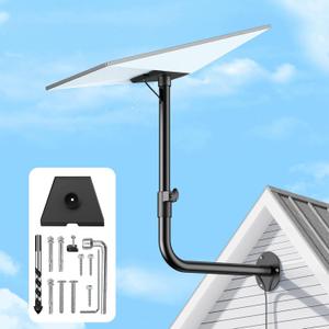 DENFIX TS04 Adjustable Long Wall Mount Fit for Starlink Gen 3/V4, Heavy Duty Pole Mount with Gen 3 Pipe Adapter, Mounting Kit Compatible with Starlink REV4 Internet Kit Satellite