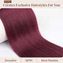 Flufymooz ponytail extension, 36 Inch Long Straight Drawstring Ponytail Synthetic Hairpieces Fake Pony Tails Natural Soft Clip in Hair Extension ponytail for Women (Burgundy)
