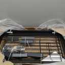 Full Metal Freestanding Dog Gate with Cat Door for Outdoor&Indoor,32" Tall Foldable Dog Fence,80" Extra Wide Freestanding Pet Gate for Large Openings,Stairs,Deck,Yard,Doorways(4 Panels,Black)