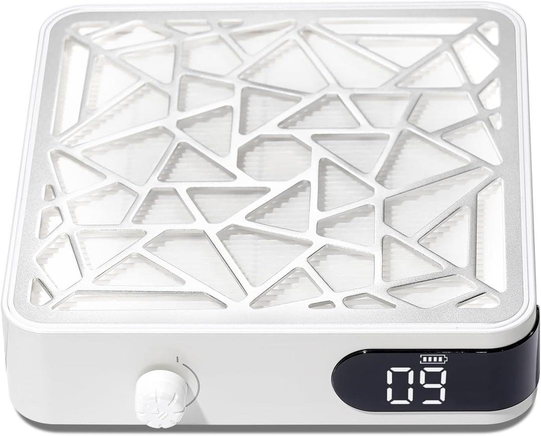 Nail Dust Collector, Powerful Vacuum Fan Vent Dust Collector Extractor Dust Suction Machine for Acrylic Nails Polishing, Nail Salon&Home, White