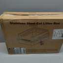 AIPERRO Stainless Steel Litter Box with Lid, High Sided Cat Litter Box