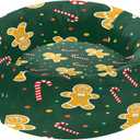 Christmas Cookies Dog & Cat Bed, Calming Donut Pet Bed with Removable Washable Cover & Non-Slip Bottom, Comfort Pet Bed for Puppy Kitten Small Medium Pets, 18 in