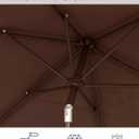 6.5x10FT Patio Umbrella, Outdoor Umbrella with Push Button Tilt and Crank, 8 Sturdy Ribs, UV Protection & Waterproof Market Umbrella for Pool, Backyard, Beach,Deck (Brown)
