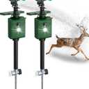 Motion-Activated Sprinkler, Solar Animal Repellent Outdoor - Deer Cat Deterrent with Motion Sensor & Flashing Lights, Protects Yard & Garden from Deer, Cats, Raccoons