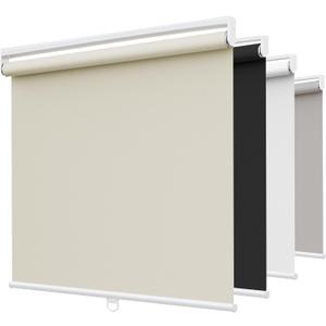 SUNFREE Cordless Blackout Roller Shades, 39"W x 72"H Beige Blinds for Windows & Front Door, Spring System Pull Down Shades UV Protection for Room Darkening, Child Safety Privacy for Bedroom, Bathroom