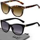 EASY READ 2 Pack Cateye Bifocal Reading Sunglasses for Women,Fashion Outdoor Sun Readers UV Protection
