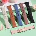 6 Pack Bands Compatible for Apple Watch Band Women Men, Soft Silicone Sport Replacement Band for iWatch Apple Watch Series 10 9 8 7 6 5 4 3 SE Ultra