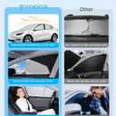 Double Layer Windshield Sunshade- Full Set Front Rear Side Window Sun Shade Cover Sun Visor Window Shade for CampingBaby Privacy Protection (for Tesla, for Model 3 (2017-2025))