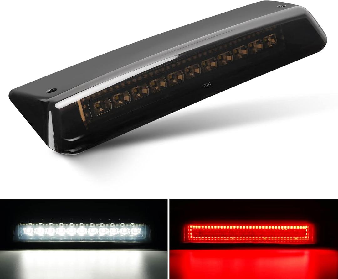 SUPAREE LED Third Brake Light Smoked Lens Fit for 2004 2005 2006 2007 2008 Ford F150, 3rd Brake Light Assembly Roof White Cargo Light Red High Mount Lamp