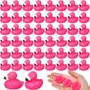 50 Pcs Mini Flamingo Rubber Duck Bulk Cute Pink Flamingos Bath Toys Floating Squeaky Toy Rubber Duckies for Baby Shower Cake Decoration Classroom Prizes Holiday (1.4 Inch)
