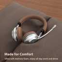 Wireless Headset with Mic for Work, Bluetooth Headset with Noise Cancelling Mic for Clear Calls, Bluetooth V5.3 Headphones with Mic Mute & USB Dongle, Charging Base for PC/Laptop/Phones/Call Center
