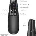 Rechargeable Presentation Clicker with Case, Power Digital Display Wireless Presenter Remote, USB C Red Light Pointer Computer PowerPoint PPT Clickers for Mac Laptop, Slideshow Google Slide Advancer