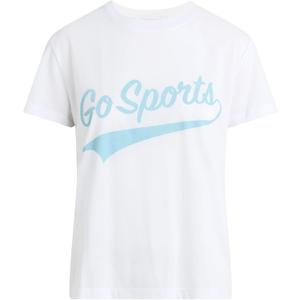 Women's Go Sports Tee (White W/ Baby Blue, S)