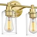 FEMILA Vanity Lights for Bathroom, Modern 4-Light Gold Bathroom Light Fixture, Wall Vanity Lamp with Champagne Gold Finish, 4FYC56B-4W BG (24.8")