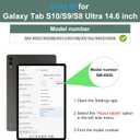 DTTO for Samsung Galaxy Tab S10 Ultra / S9 Ultra / S8 Ultra Case 2024/2023/2022, Premium Leather Business Folio Stand Cover with S Pen Holder for 14.6 Inch Tablet, Auto Wake/Sleep, Midnight Green