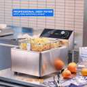 Electric Deep Fryer Countertop Deep Fryer with Basket and Lid Capacity 10L(10.5QT) Stainless Steel Single Tank Fryer for Home Use Easy to Clean Oil Fryers 1800 Watts, 120V