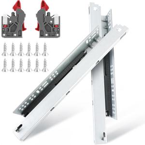 6 Pair of 20 Inch Soft Close Undermount Bottom Mount Drawer Slides 100lb Load Capacity Full Extension Concealed Drawer Glides Rails