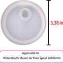 4 pack Wide Mouth Pour Spout id for Mason jar,Free flow pour spout for wide Mouth Mason Jar 3.4 in, Perfect for any Liquid, Leak-Airtight Leak Proof 