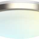 LUXRITE Motion Sensor LED Flush Mount Ceiling Light, 13 Inch, 5CCT Selectable 2700K 3000K 3500K 4000K 5000K, 60s Timeout, 20W, 1500LM, Brushed Nickel, Damp Rated, ETL Listed - Indoor and Outdoor