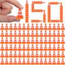 Soulchen 150 Pcs 1" Mini Traffic Cones Bulk Miniature Barricades Signs Orange Roadblocks Toys for Traffic Scene Cones Party Decorations Construction Party Supplies