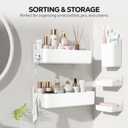 Nieifi Adhesive Wall Shelf, Shower Shelves 5 Pack with Soap Holder, Shower Organizer for Bathroom Organization, White