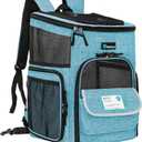 PetAmi Dog Backpack Carrier, Airline Approved Cat Backpacks for Carrying Small Large Cats, Pet Carrier Back Pack, Ventilated Soft Sided for Travel, Hiking, Camping, Max 18 lbs, Turquoise (One Size)