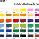 HIMI Twin Cup Jelly Gouache Paint Set with 3 Paint Brushes, 36 Colors 12g, Jelly Cup Design, Non Toxic Paint for Canvas and Paper, Art Supplies for Professionals (Purple Case)