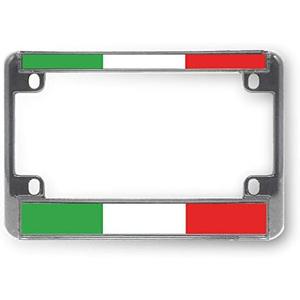 Metal Bike License Plate Frame Italy A Motorcycle Tag Holder Chrome 4 Holes One Frame 5x7.5in
