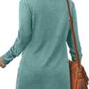 Jescakoo Tunic Tops For Leggings For Women Twist Front Long Sleeve Crew Neck Shirts (XXL)