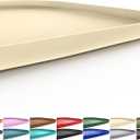 Silicone Pet Feeding Mat with Raised Edge for Food and Water, Dog Bowl Mats, Cat Bowls Placemat with High Lip for Floor Waterproof, Rubber Tray for Cats and Dogs 19 x 12 x 0.7 White Sand (Yellow Cast)