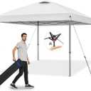 Explore Land 10x10 Pop Up Canopy with One Push Setup Heavy Duty Outdoor Sun Shade Tent for Beach,Camping,Events,Parties(White)
