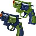 2 Pack Toy Guns for Nerf Revolver Gun - Mini Realistic Revolver Pistol Toy Blaster Gun for Boy Ages 6 7 8 9 Year Old Indoor Outdoor Present for Adult Kid Holiday Birthday (Green+blue)