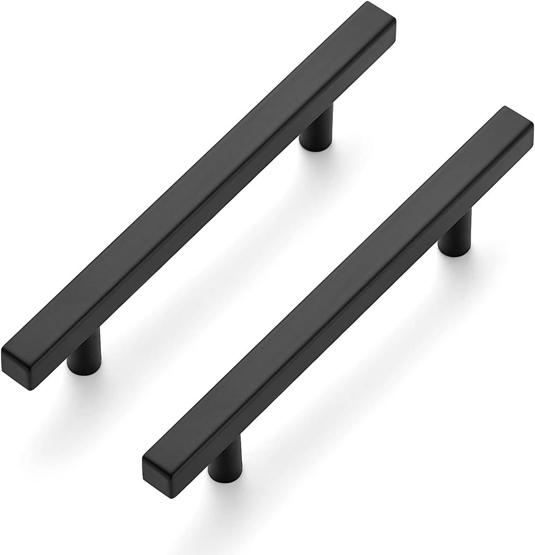 Ravinte Black Cabinet Handles 15 Pack 4-1/2 inch Matte Black Square Cabinet Pulls Kitchen Hardware 7 inch Overall Length Kitchen Drawer Pulls