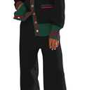 ETCYY NEW Women's 2 Piece Outfit Lounge Set Trendy Cardigan Sweater Pants Sets V Neck Button Pocket Knit Matching Loungewear, Size L