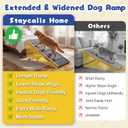 Dog Ramp for Bed & Couch - Extra 51.2" Long Adjustable Height 9.5" to 24" Wooden Non-Slip Pet Ramp, Portable Foldable Doggie Car Ramp for Small Medium Large Dogs, 200 LBS Load