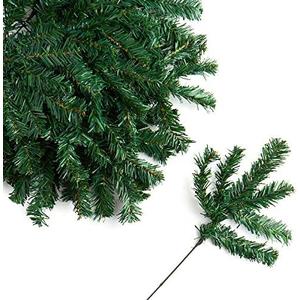 Pack of 50 Artificial Green Canadian Pine Pine Stems - Ideal for Christmas Arrangements, Wreaths, Trees, and More - Enhance Your Holiday Decor with Versatile Pine Picks (Size: 14" L)