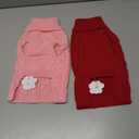2 Pack Dog Sweaters for Small Dogs Winter Turtleneck Pullover Cable Knit Fleece Stretch Puppy Doggie Chihuahua Toy Poodle Yorkie Pomeranian Boy Girl Pet Clothes (S, Pink & Red)