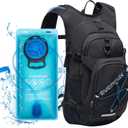 Everfun Hydration Backpack 18L with Water Bladder 2L/3L Hiking Water Backpack Women Men Hydration Pack Insulated Lightweight Day Hydropack with Storage for Hiking, Biking, Running, Festival (Black)