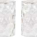 2 Pack Clear Water Ripple Glass Shade, Cylinder Light Fixture Replacement Globe or Cover with 1-5/8-Inch Fitter for Wall Sconce Chandelier Pendant Light, G0002